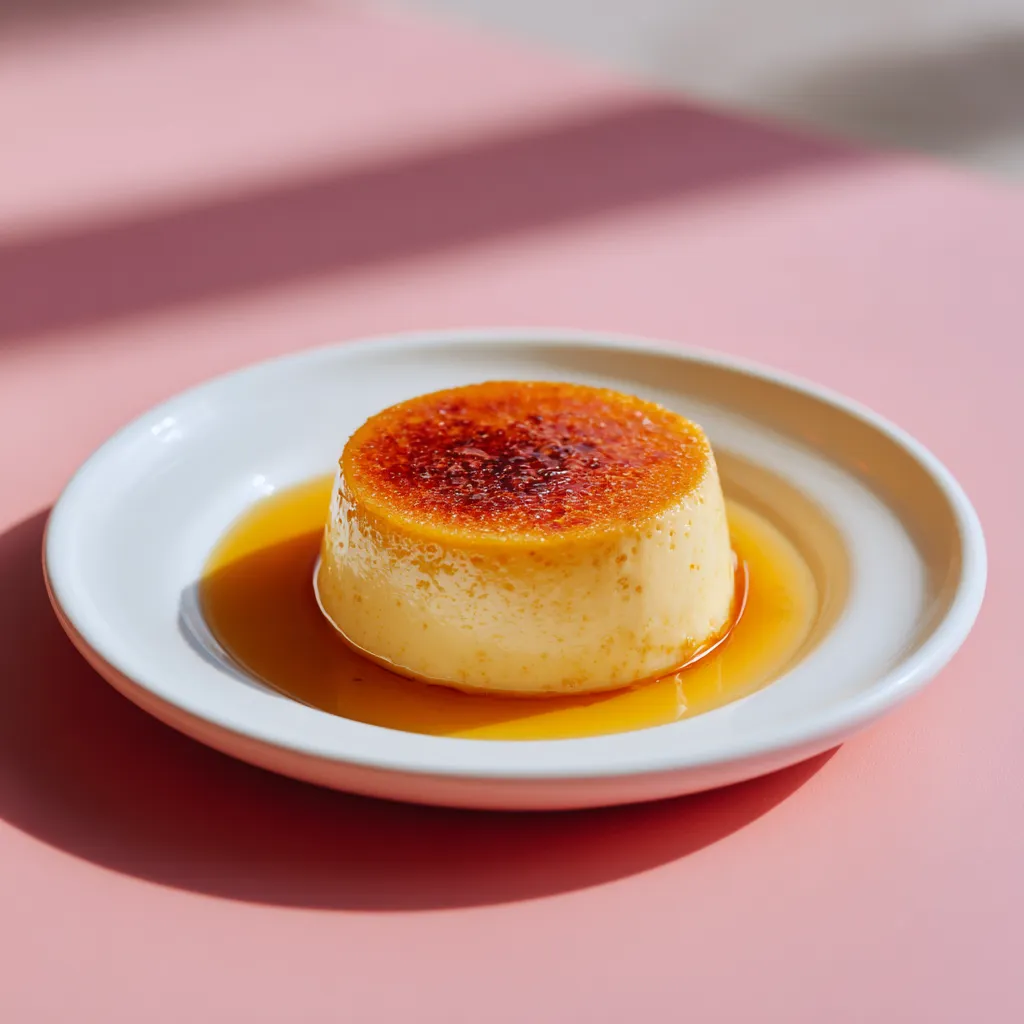 Crème façon crème brulée,sauce caramel aux agrumes