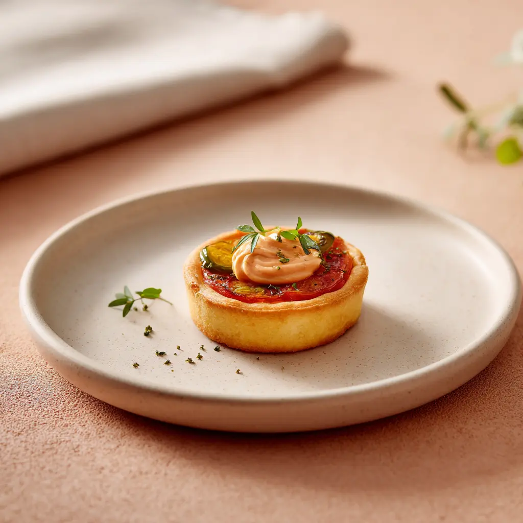 Flan de légumes à la provençale, crème légère à la tomate