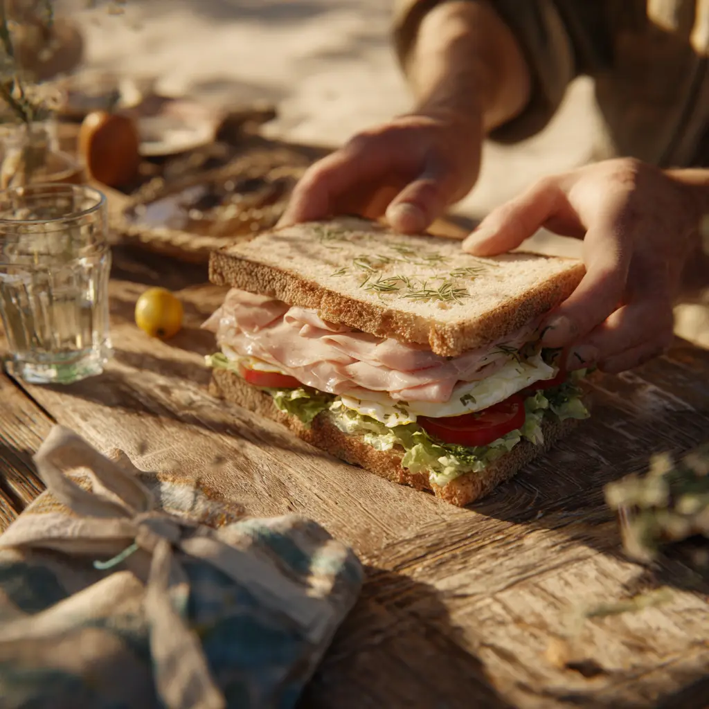 [6751] Pique -Mie "Le Club Thon" (pain de mie, thon, œuf, salade, tomates, mayonnaise)