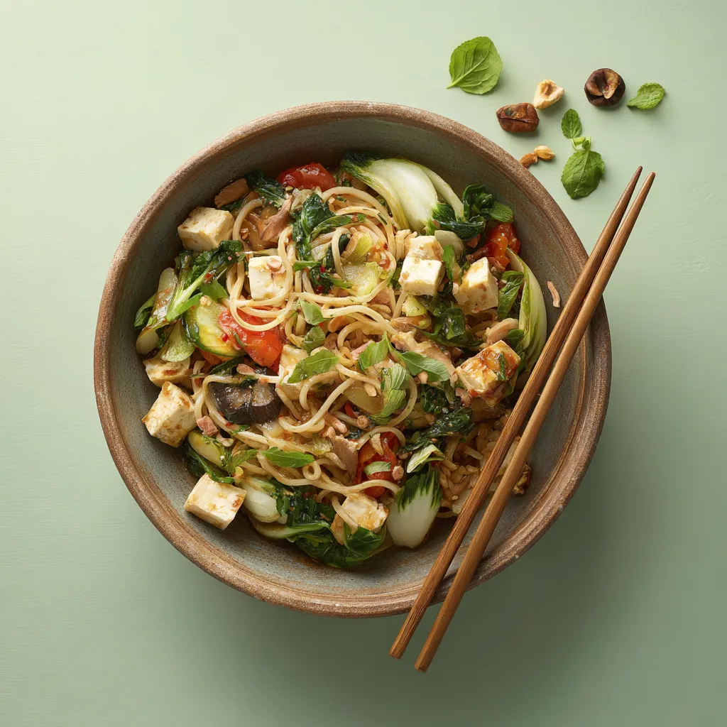 [7490] Wok végétal, légumes Chop Suey et nouilles chinoises